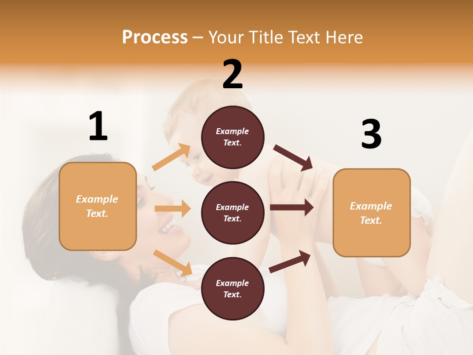 Carefree Mother Little PowerPoint Template