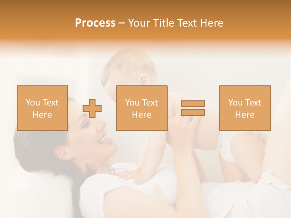 Carefree Mother Little PowerPoint Template