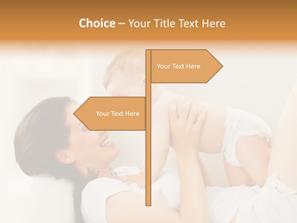 Carefree Mother Little PowerPoint Template