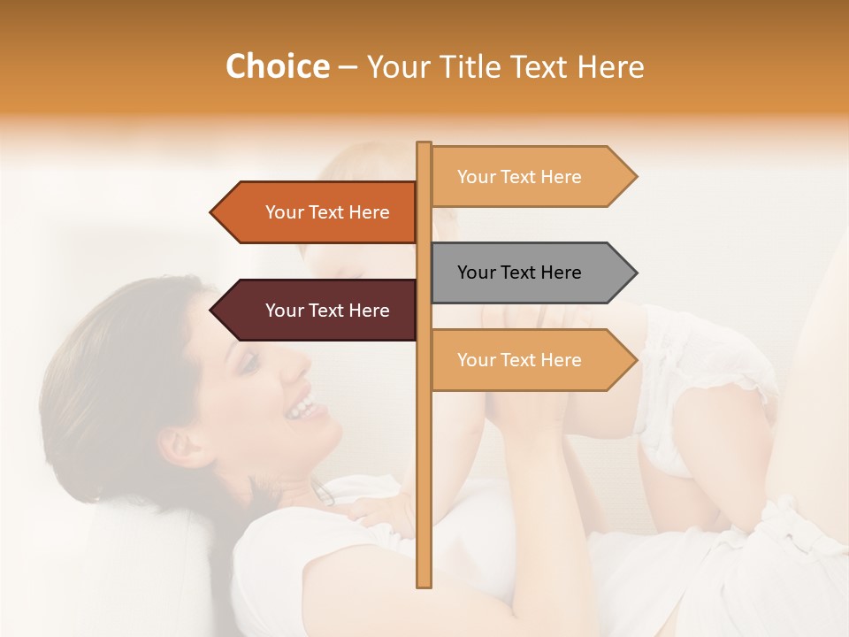 Carefree Mother Little PowerPoint Template