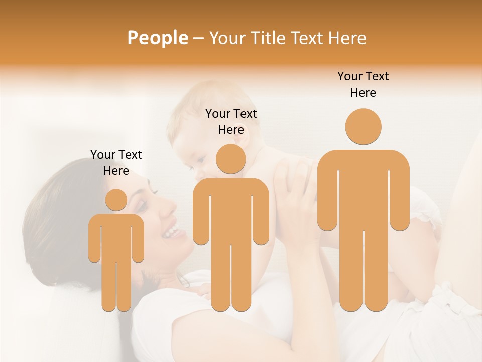 Carefree Mother Little PowerPoint Template