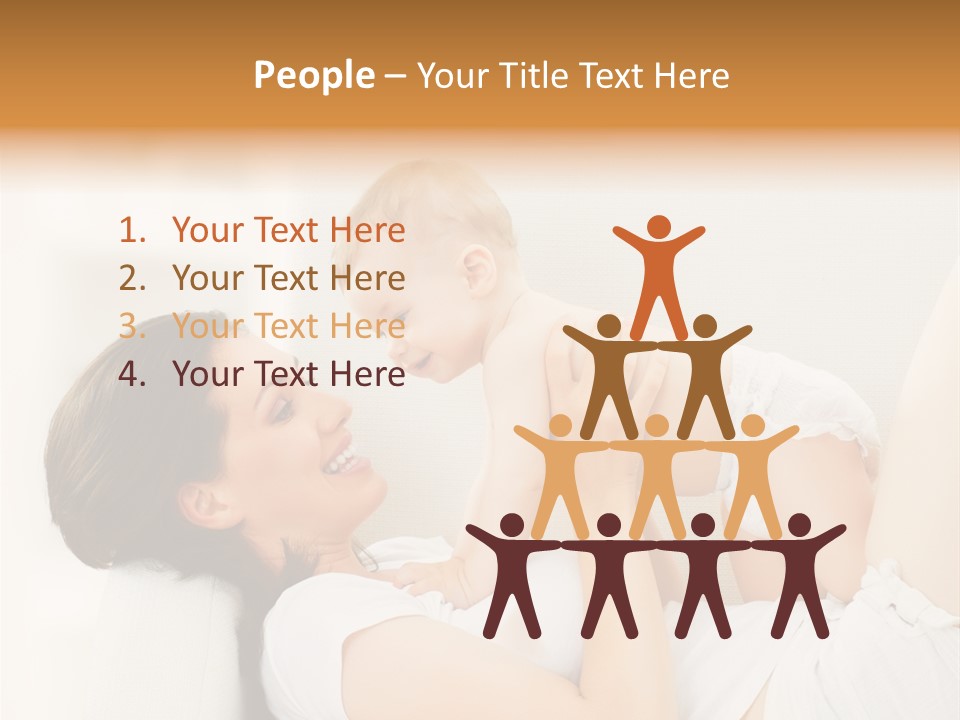 Carefree Mother Little PowerPoint Template