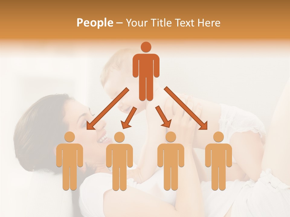 Carefree Mother Little PowerPoint Template