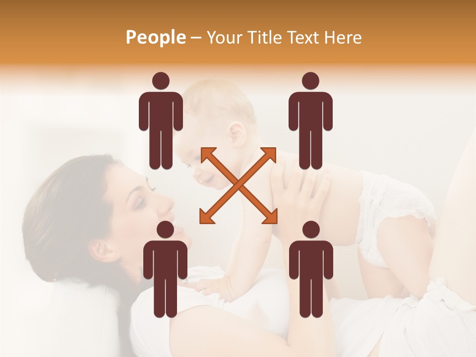 Carefree Mother Little PowerPoint Template