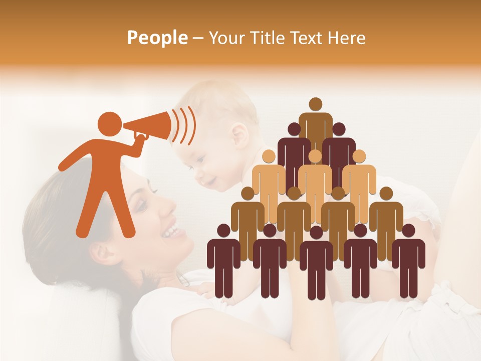 Carefree Mother Little PowerPoint Template