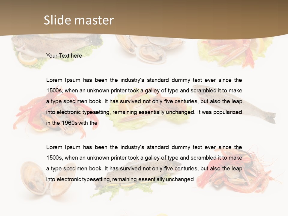 Food Sea Shrimps PowerPoint Template