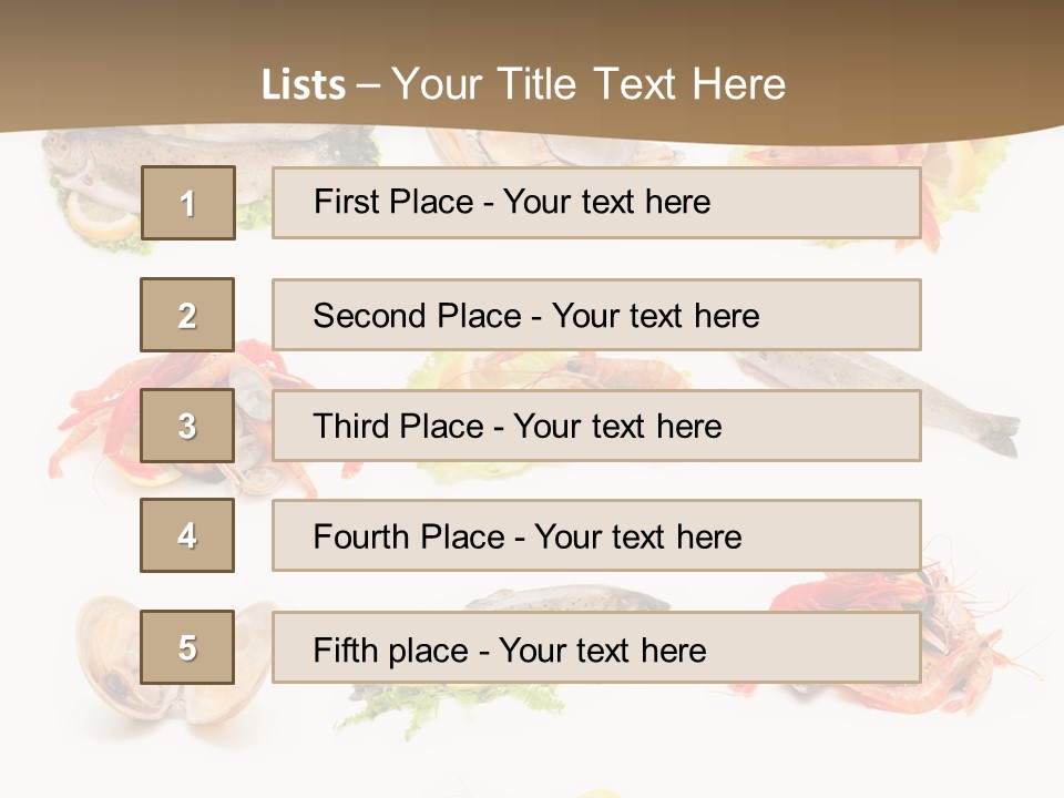 Food Sea Shrimps PowerPoint Template