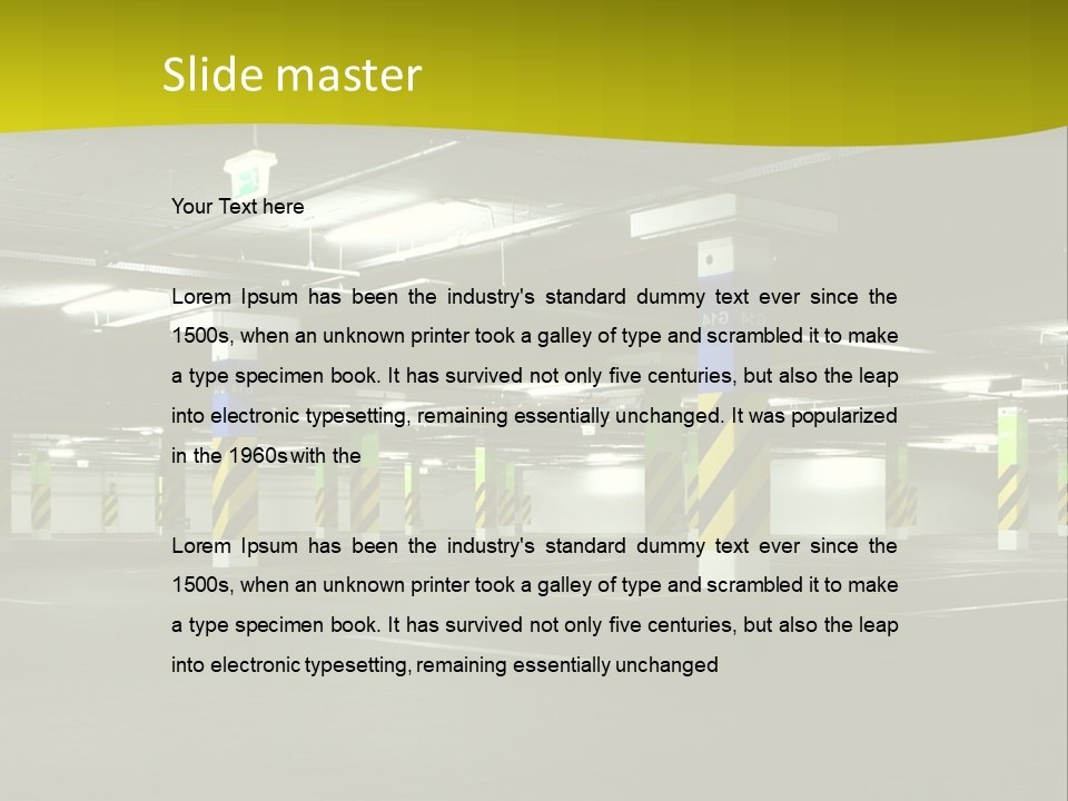 Concrete Garage Empty PowerPoint Template