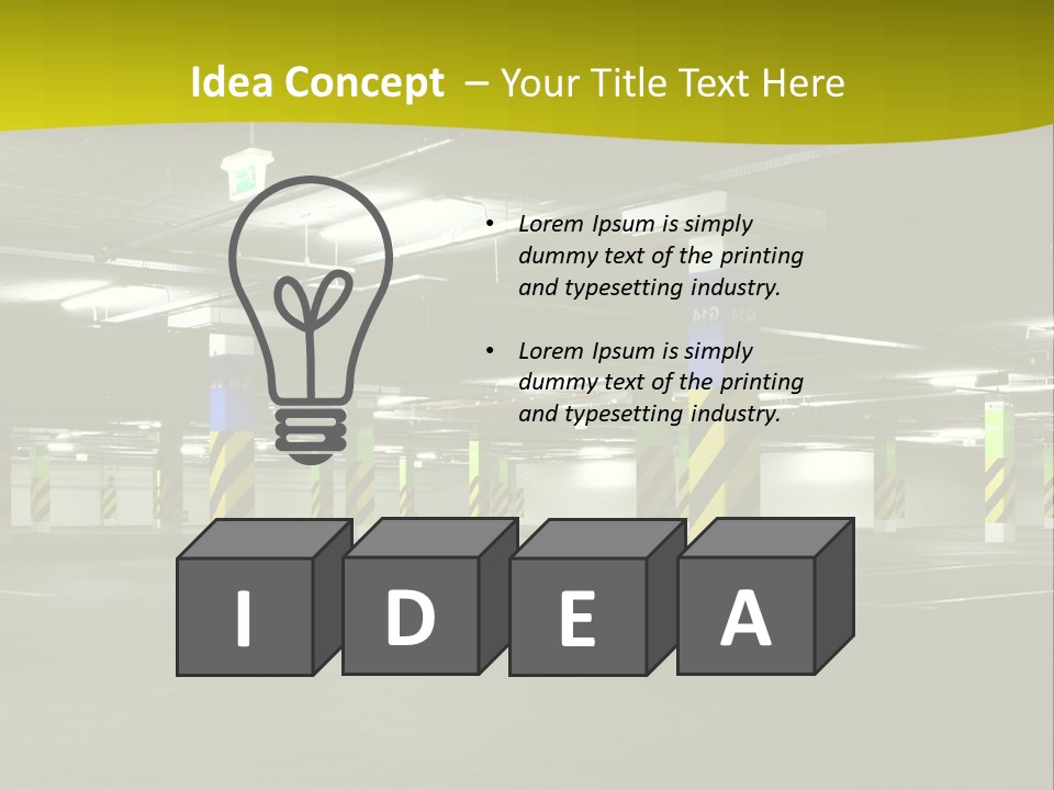 Concrete Garage Empty PowerPoint Template