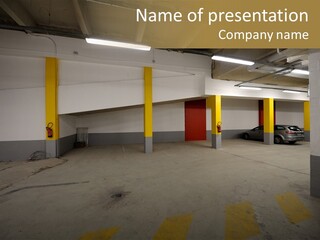 Parking Illuminated Corridor PowerPoint Template