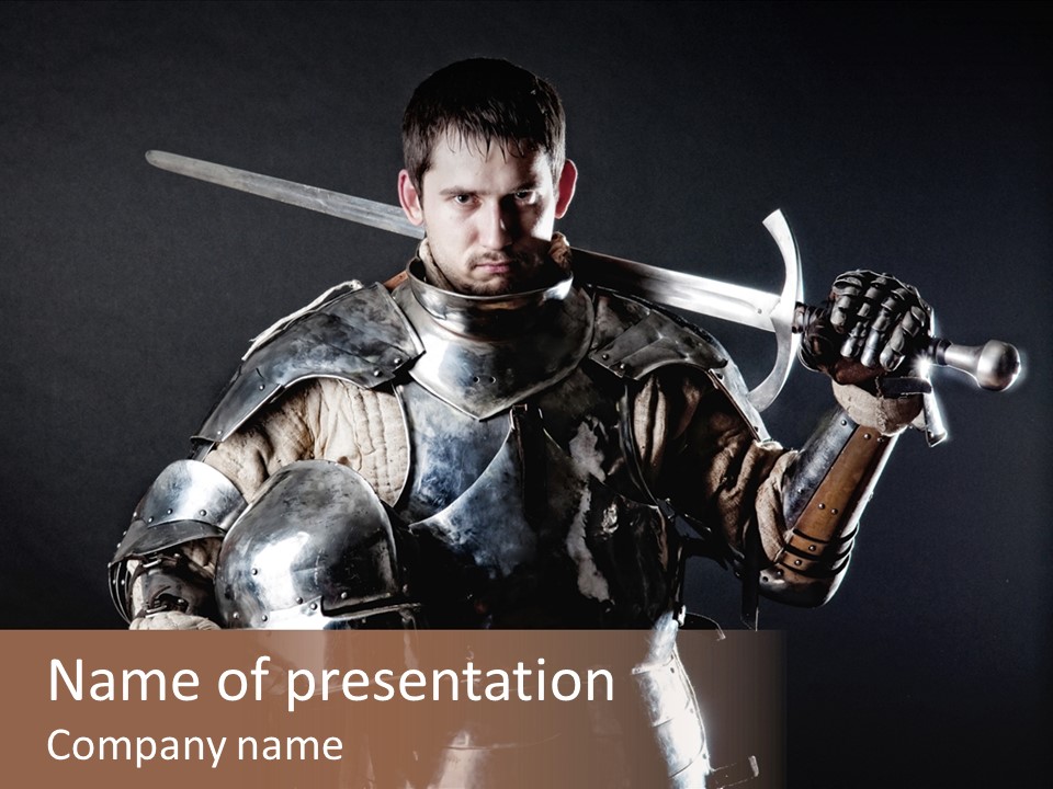 Longsword Armore Antique PowerPoint Template