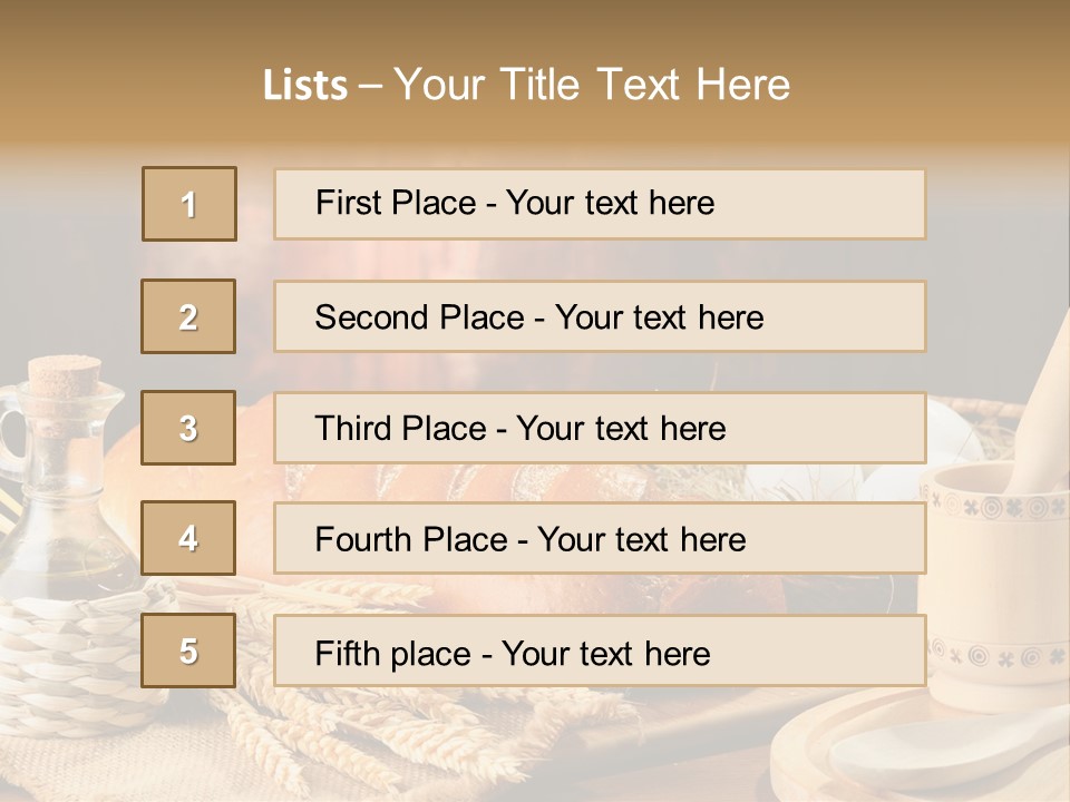 Wood Loaf Table PowerPoint Template