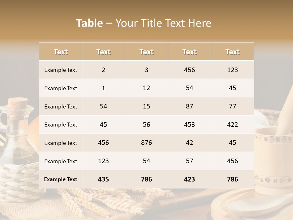 Wood Loaf Table PowerPoint Template
