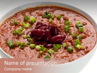 Vegan Meat Chilli Beans PowerPoint Template