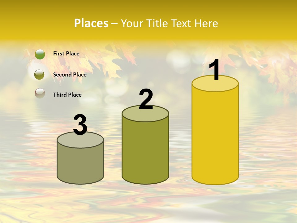 Lake Closeup Yellow PowerPoint Template