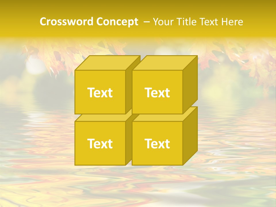 Lake Closeup Yellow PowerPoint Template