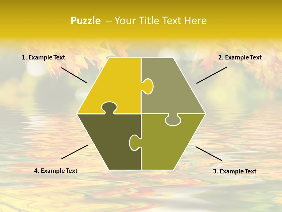 Lake Closeup Yellow PowerPoint Template