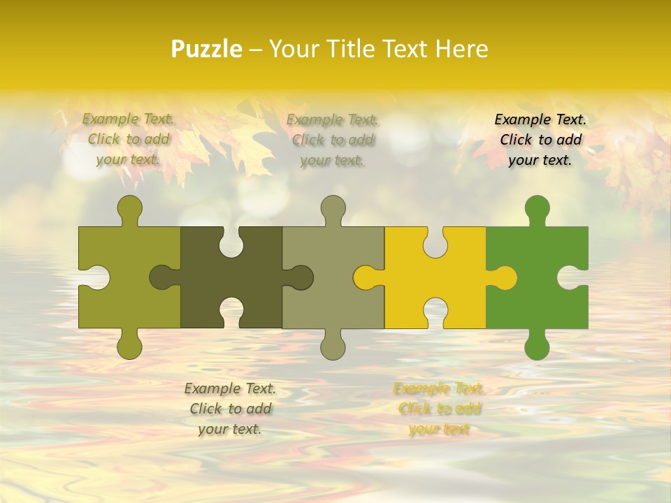 Lake Closeup Yellow PowerPoint Template