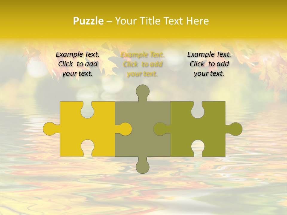 Lake Closeup Yellow PowerPoint Template
