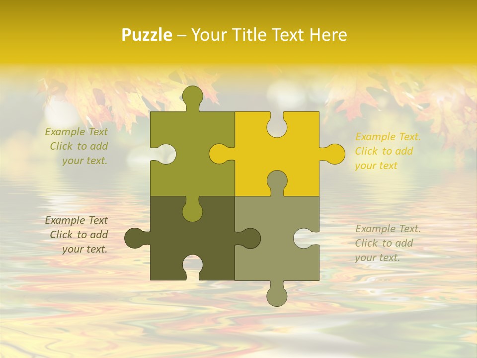 Lake Closeup Yellow PowerPoint Template