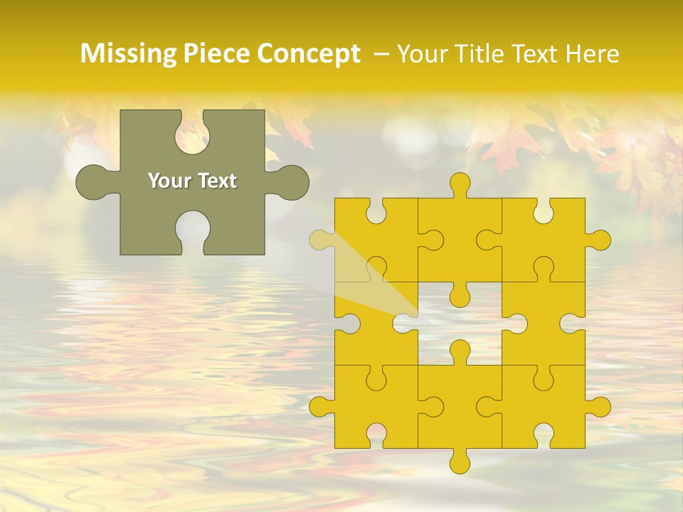 Lake Closeup Yellow PowerPoint Template