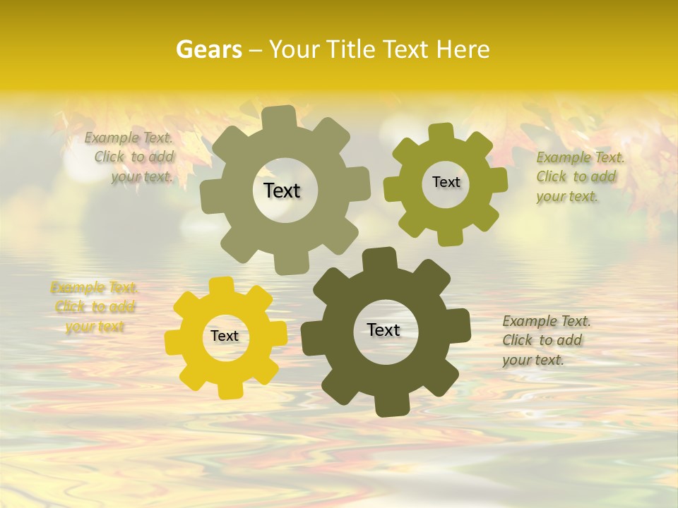 Lake Closeup Yellow PowerPoint Template