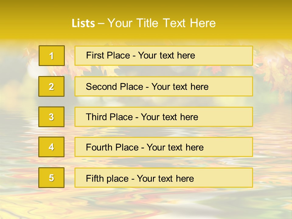 Lake Closeup Yellow PowerPoint Template