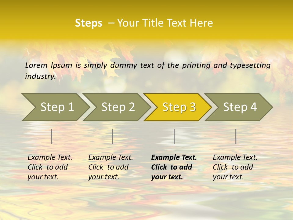 Lake Closeup Yellow PowerPoint Template