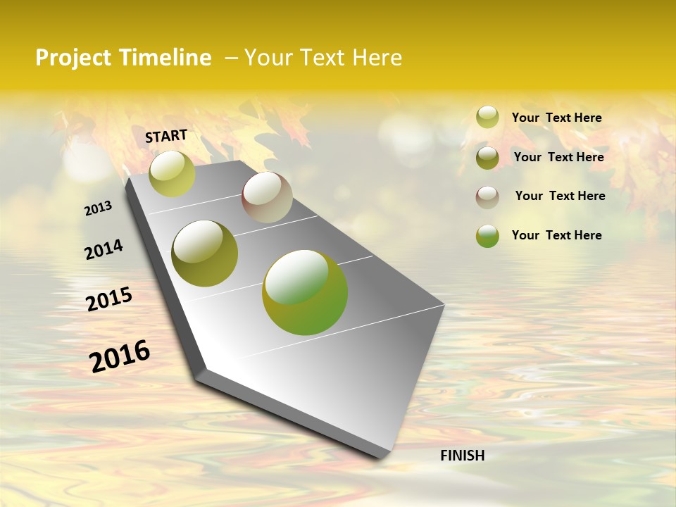 Lake Closeup Yellow PowerPoint Template