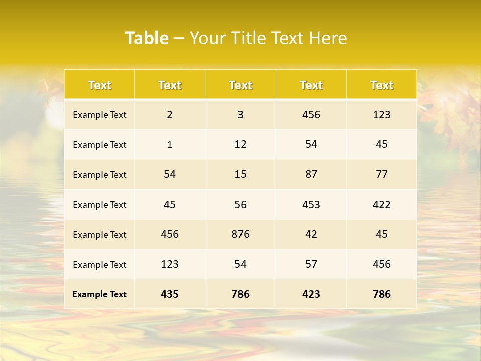 Lake Closeup Yellow PowerPoint Template