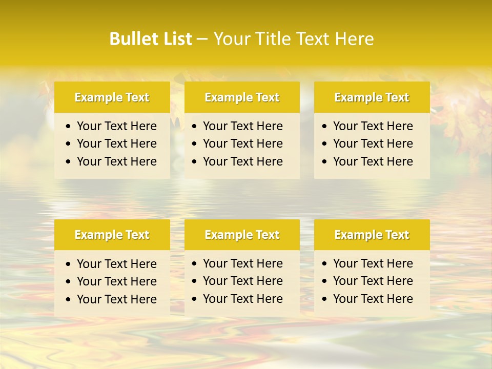 Lake Closeup Yellow PowerPoint Template