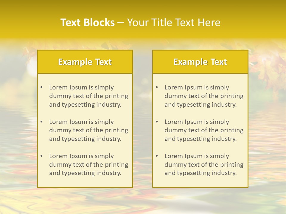 Lake Closeup Yellow PowerPoint Template