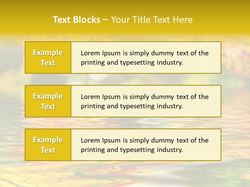 Lake Closeup Yellow PowerPoint Template