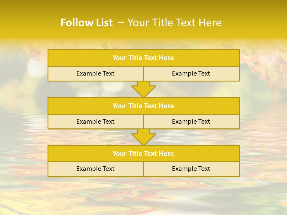 Lake Closeup Yellow PowerPoint Template