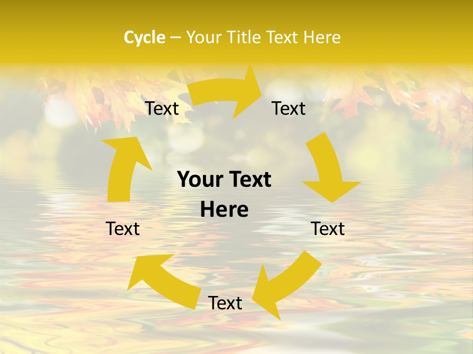Lake Closeup Yellow PowerPoint Template