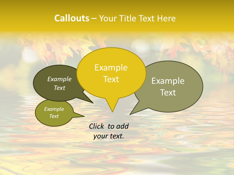 Lake Closeup Yellow PowerPoint Template