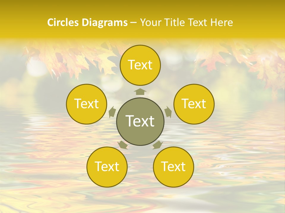 Lake Closeup Yellow PowerPoint Template