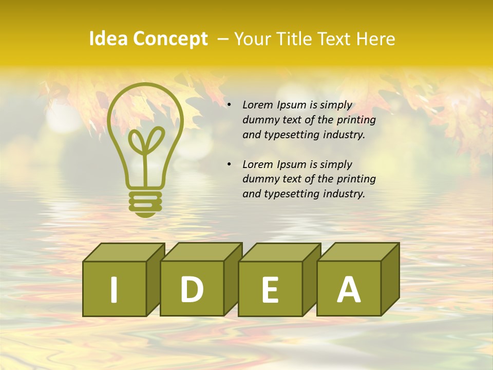 Lake Closeup Yellow PowerPoint Template