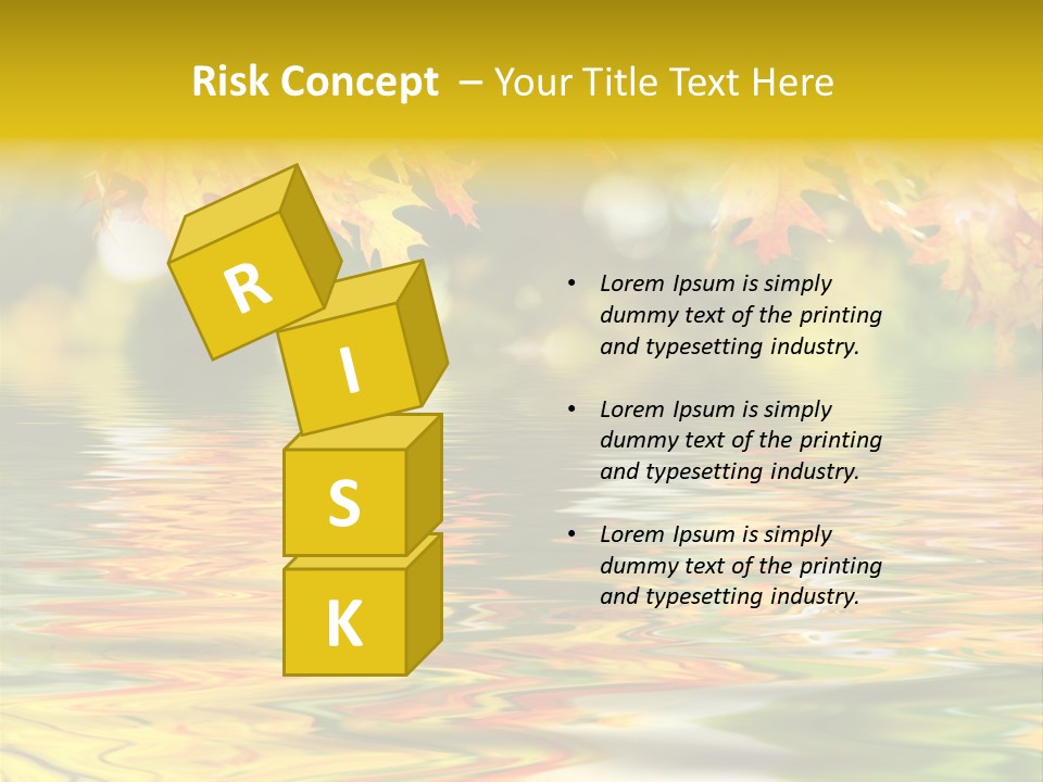 Lake Closeup Yellow PowerPoint Template