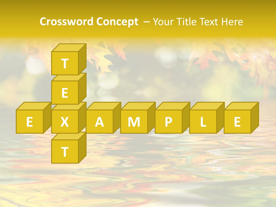 Lake Closeup Yellow PowerPoint Template