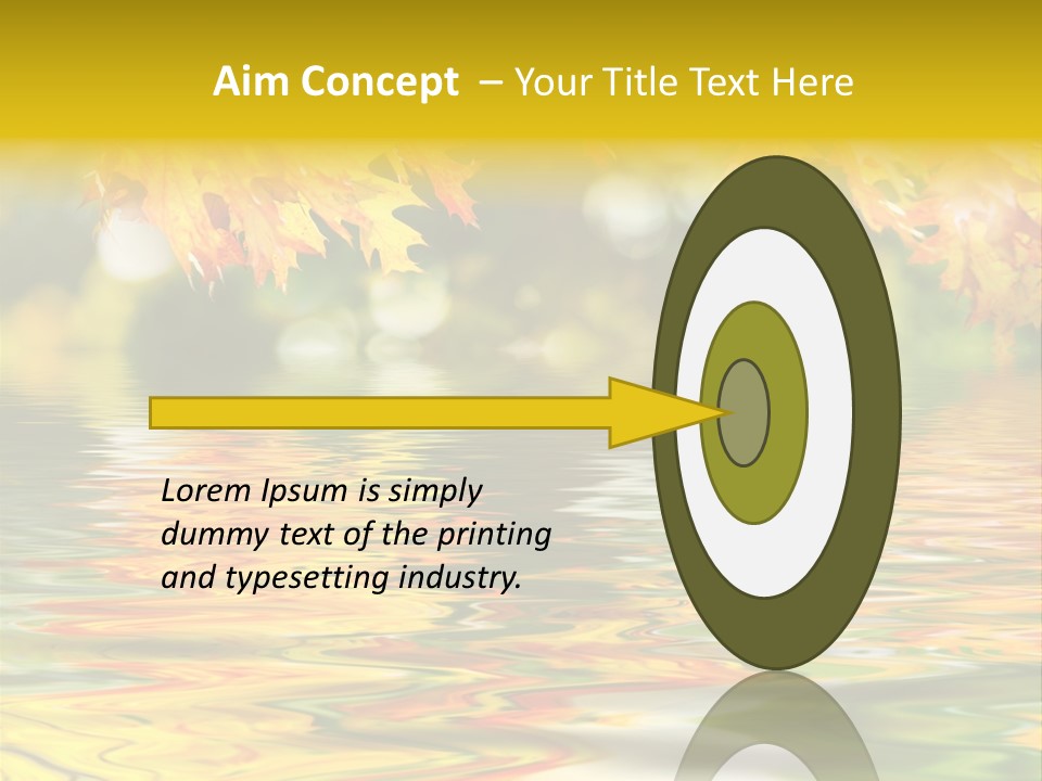 Lake Closeup Yellow PowerPoint Template