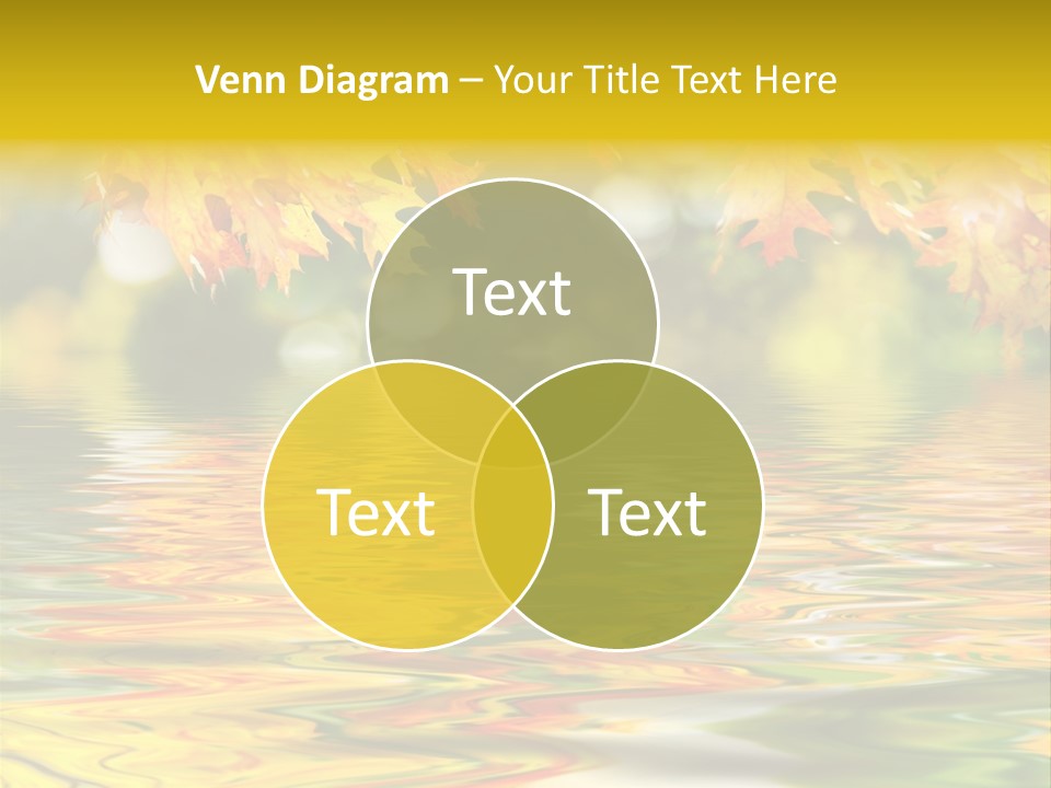 Lake Closeup Yellow PowerPoint Template
