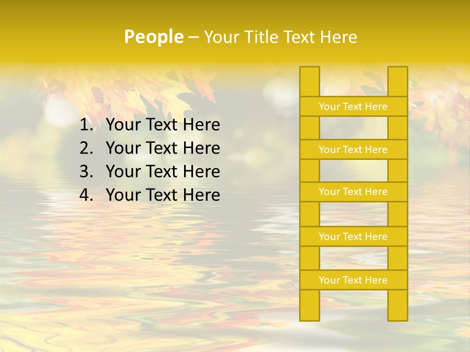 Lake Closeup Yellow PowerPoint Template
