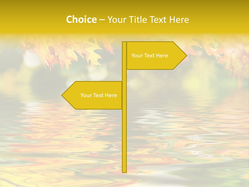 Lake Closeup Yellow PowerPoint Template