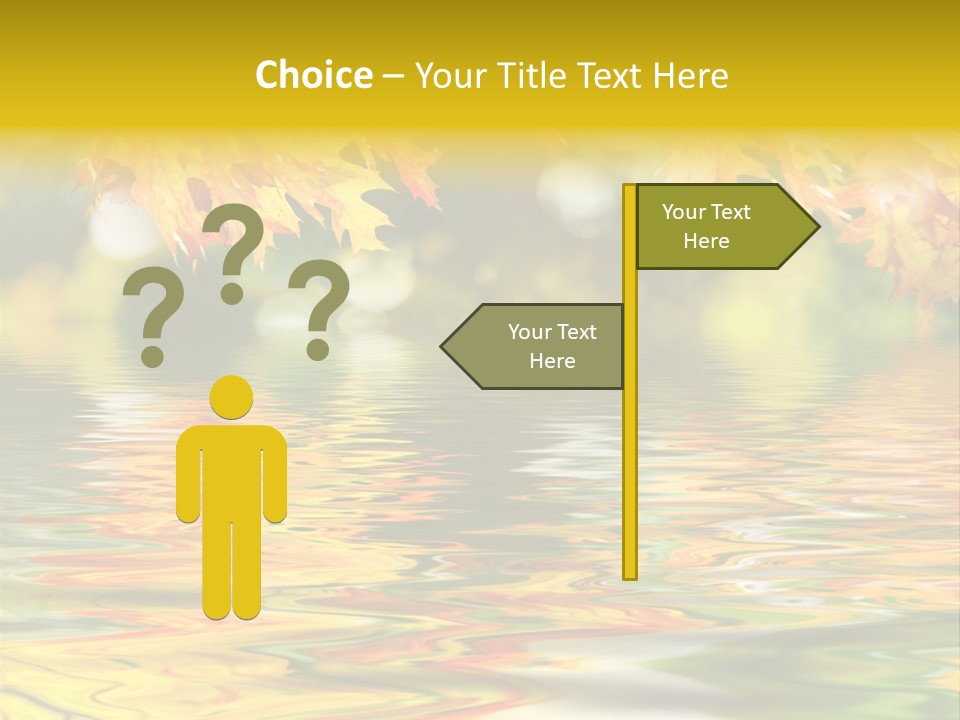 Lake Closeup Yellow PowerPoint Template