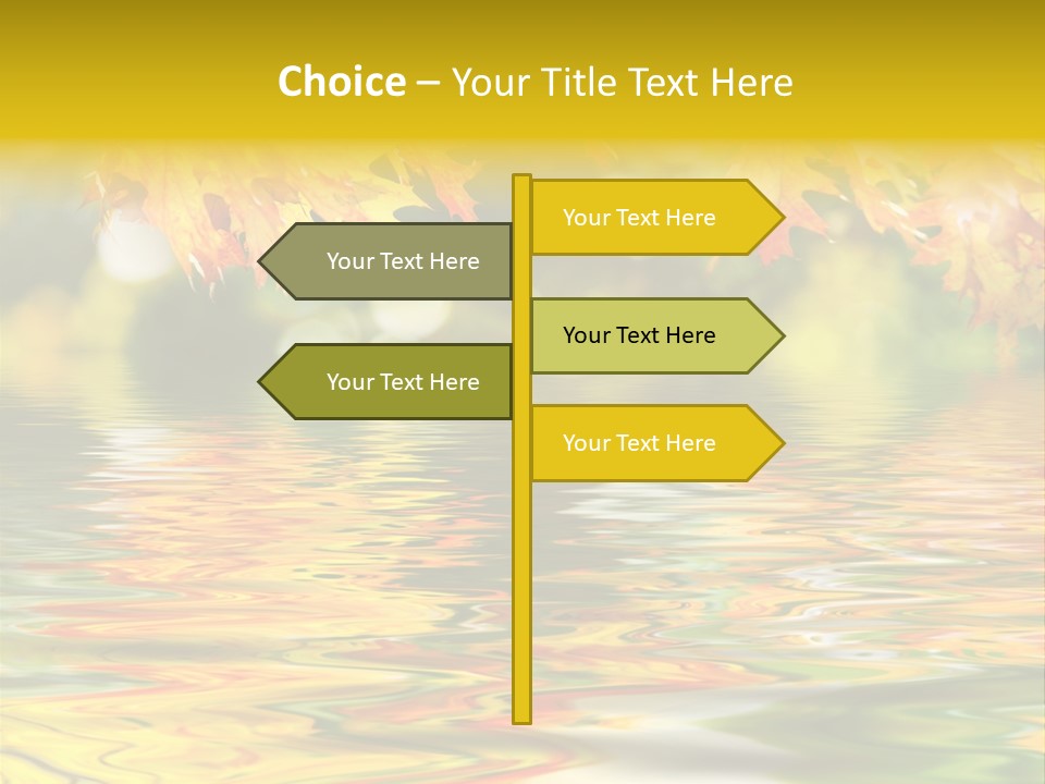 Lake Closeup Yellow PowerPoint Template