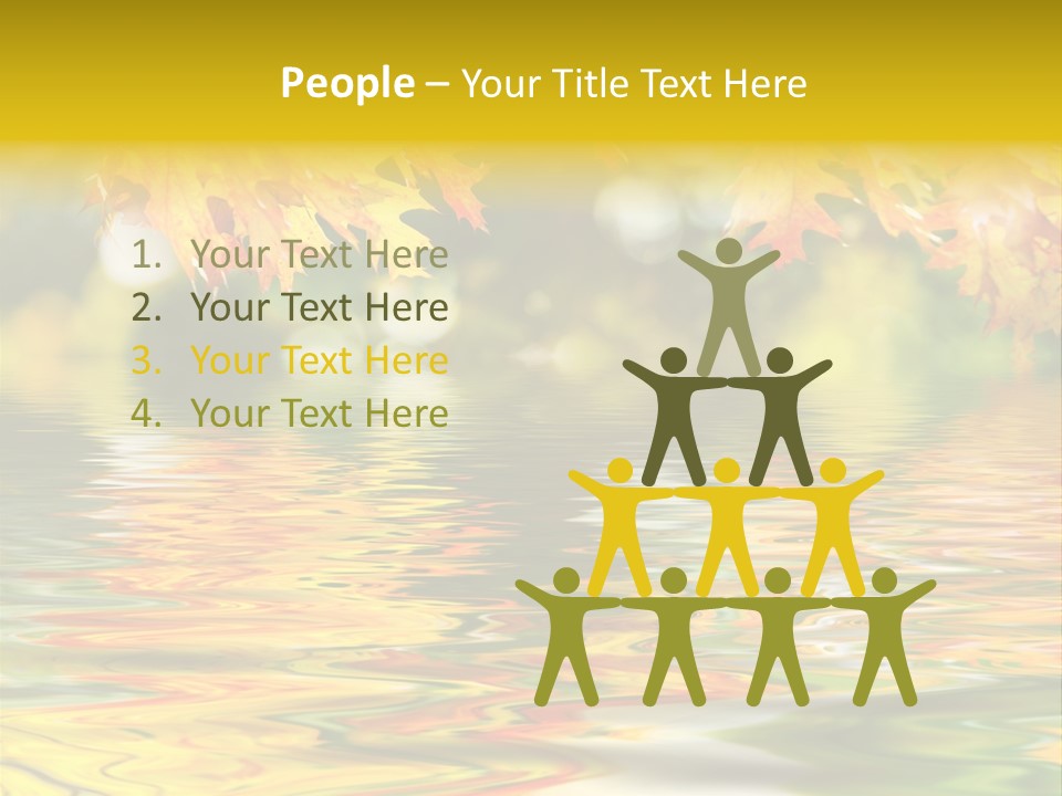 Lake Closeup Yellow PowerPoint Template
