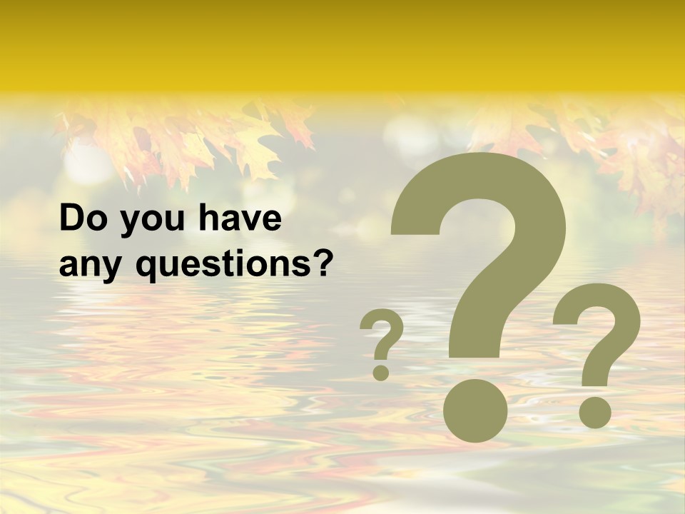 Lake Closeup Yellow PowerPoint Template