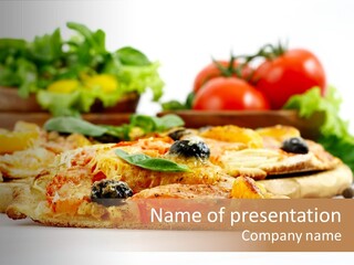 Isolated Pepperoni Baked PowerPoint Template