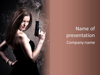 Weapons Portrait Pistol PowerPoint Template